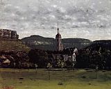 View of Ornans and Its Church Steeple by Gustave Courbet
